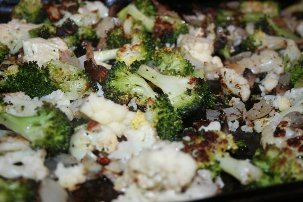 Roasted Cauliflower and Broccoli