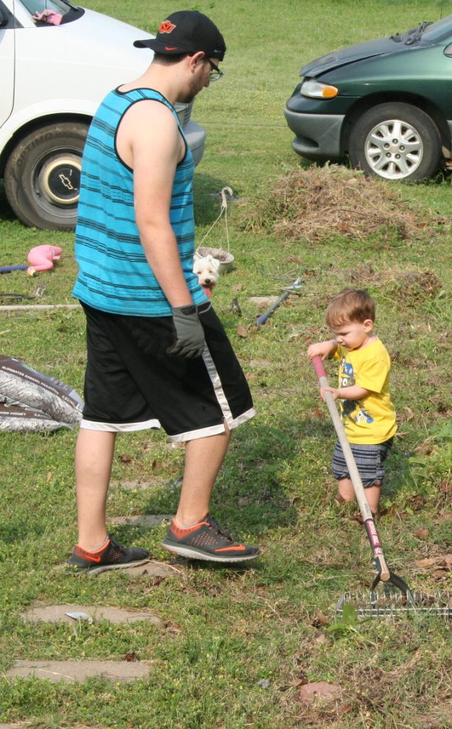 Grandson helped rake ~ Lifeofjoy.me