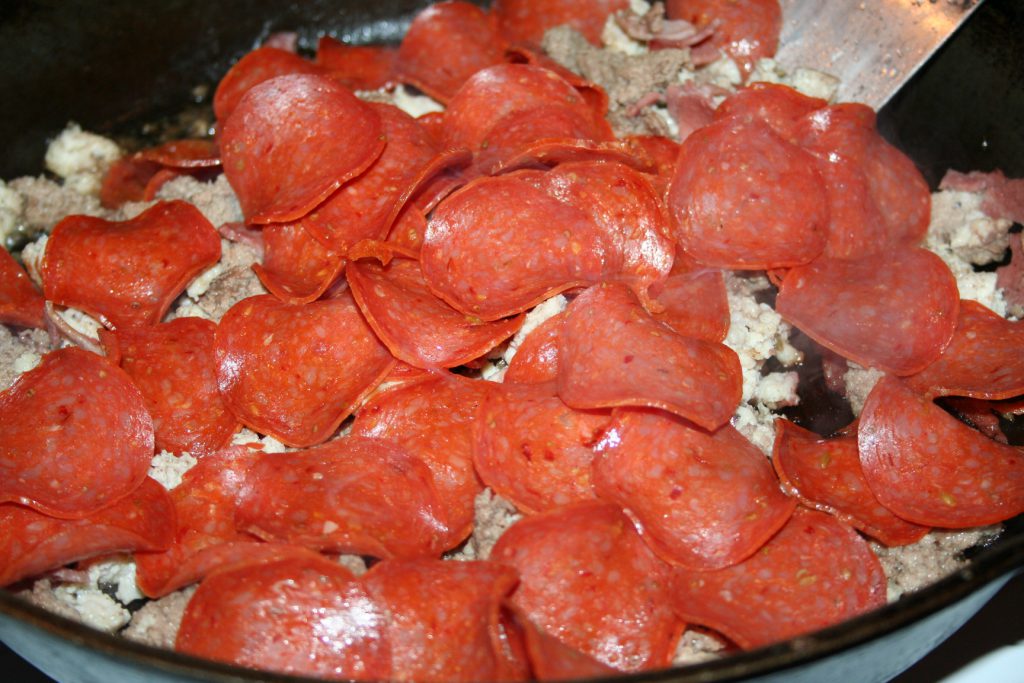 Add pepperoni to other meats ~ Lifeofjoy.me