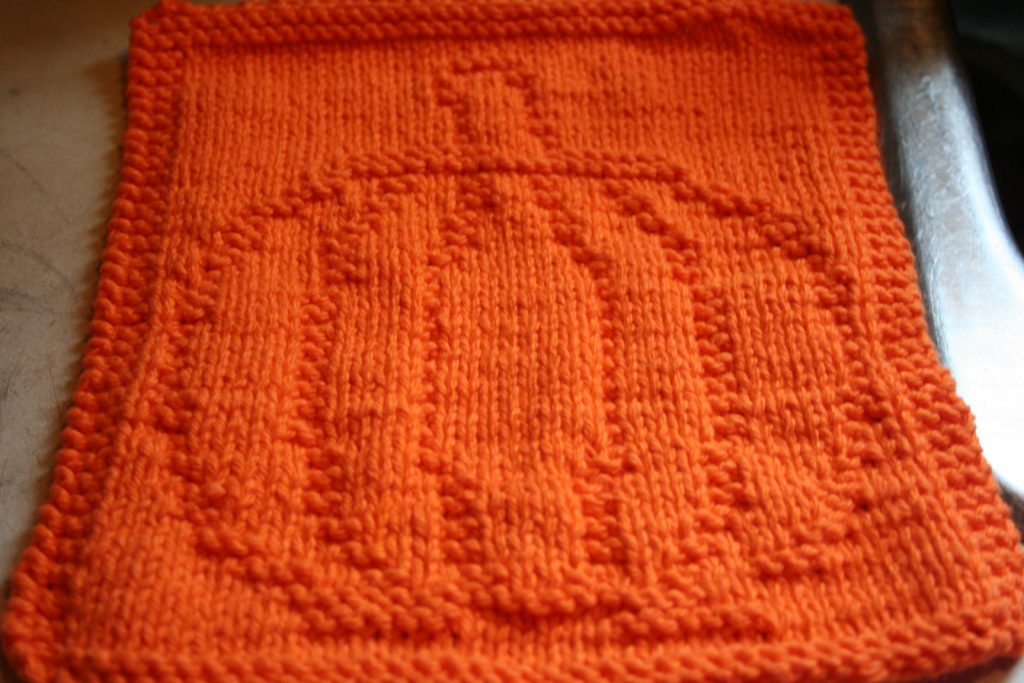 Knitted Pumpkin Dishcloth ~ Lifeofjoy.me